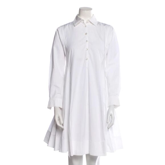 Hermes Dresses & Skirts - Hermes White Mini Shirt Dress - Size 38
